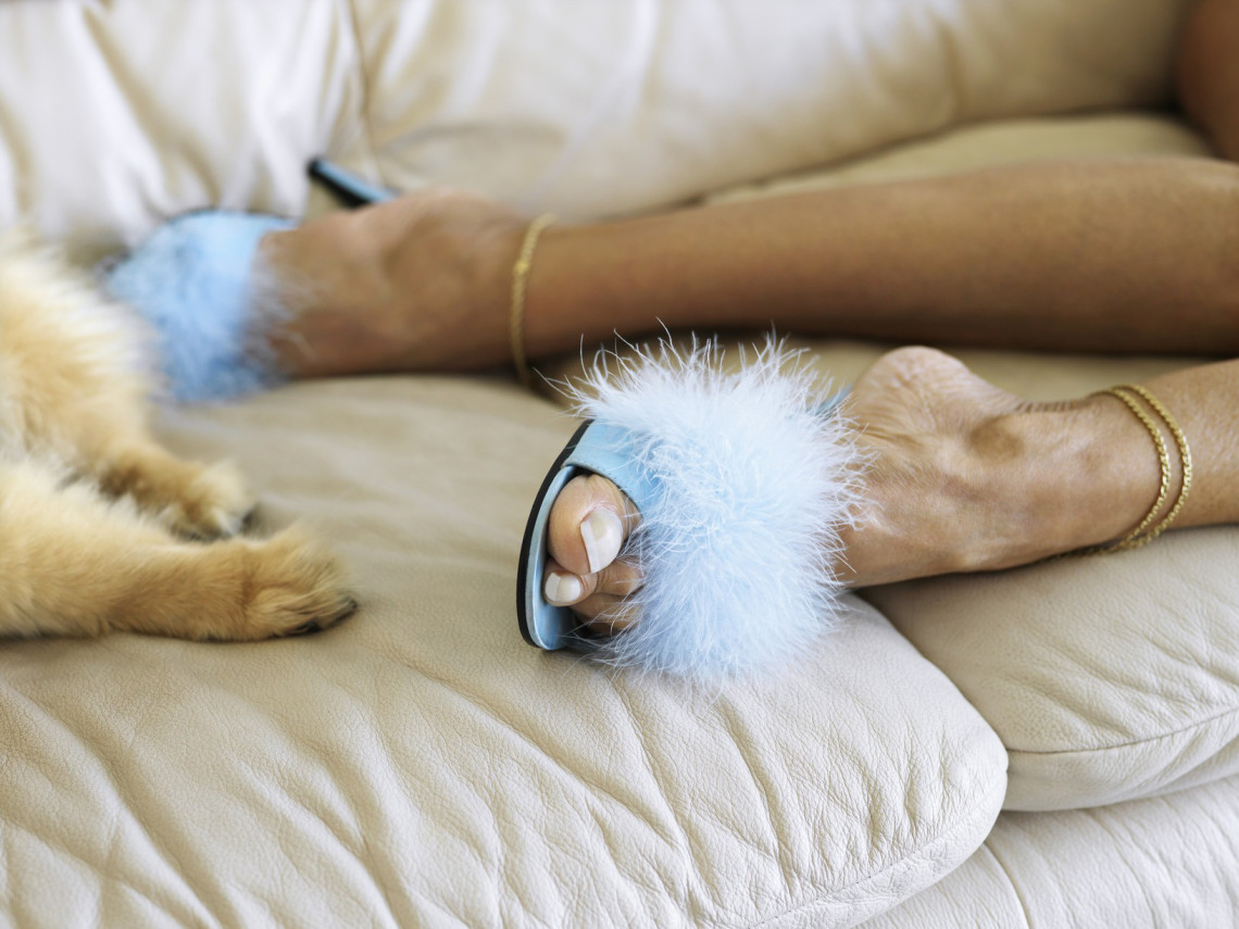 Woman Lounging in Luxury with a Puppy - Pet-Friendly Luxury Resorts and Hotels