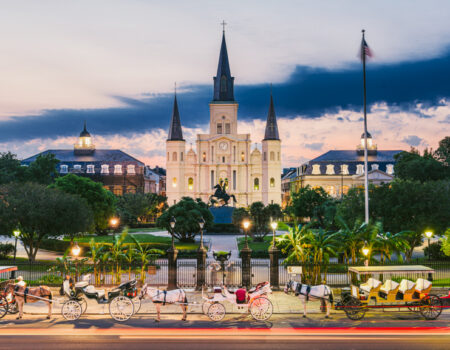 New Orleans, Louisiana, USA, Jackson Square at night